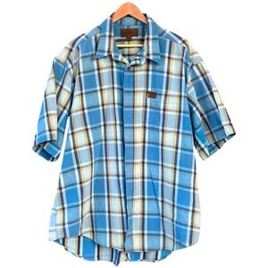 Vintage Bob Timberlake Men’s Shirt XL Blue Plaid Button Up Long Sleeve Flannel